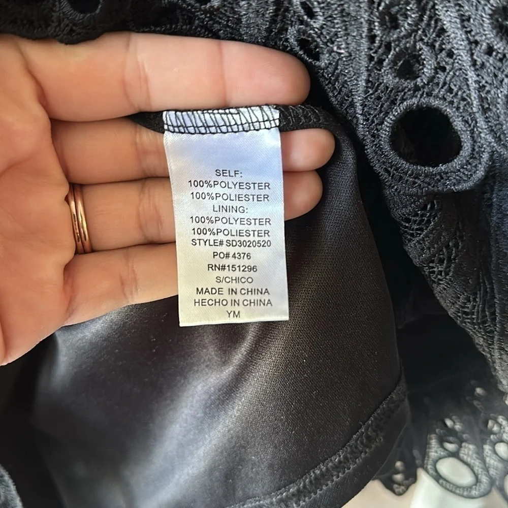 THE SANG Black Long Sleeve Mini Dress - Picture 8 of 9